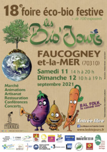 Flyer de la 18e édition de la foire bio Les BioJours